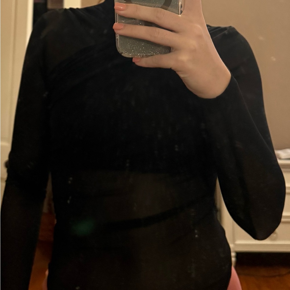 SHEIN Black Sheer Bodysuit - Picture 4 of 4